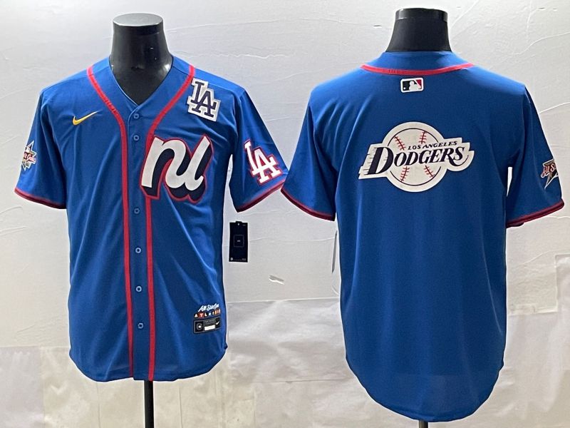 Men 2025 Los Angeles Dodgers Blank Blue All star Blank Blue Nike MLB Jersey style 10